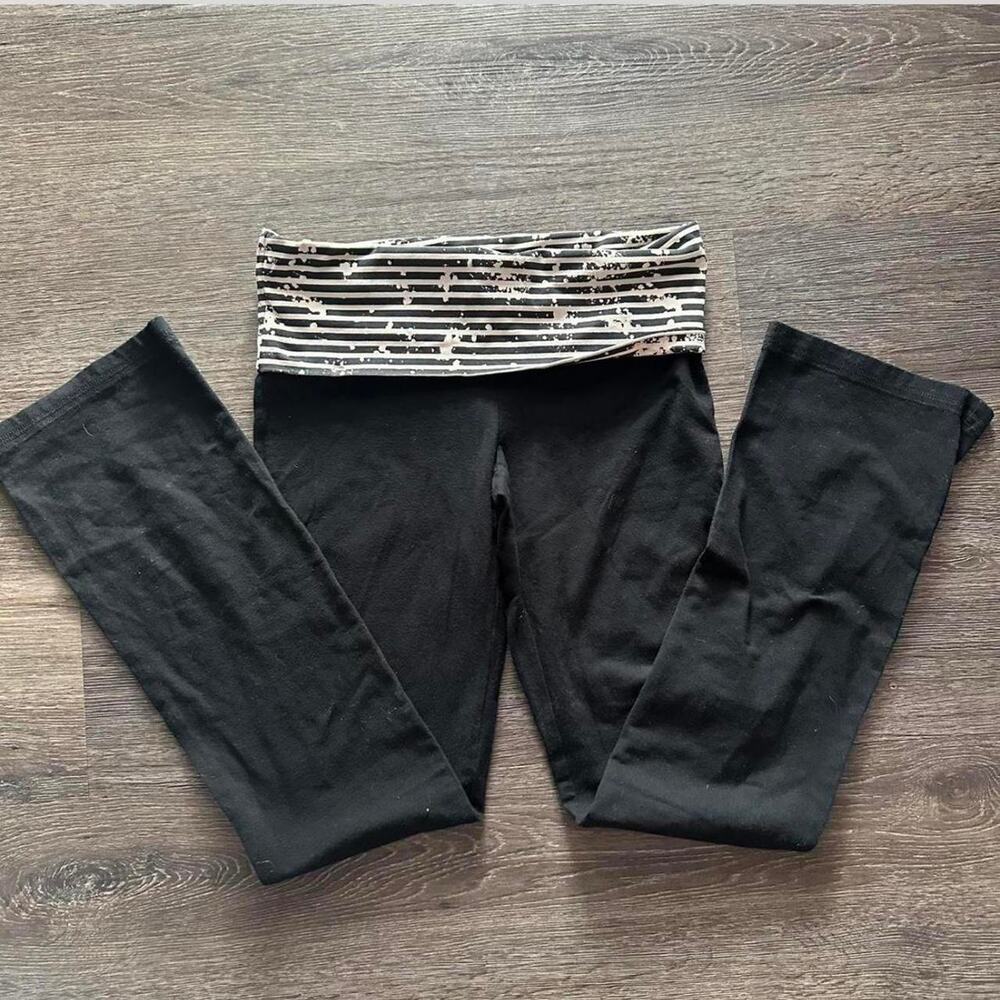 2015 fold over lowrise yoga pants flared leggings size small